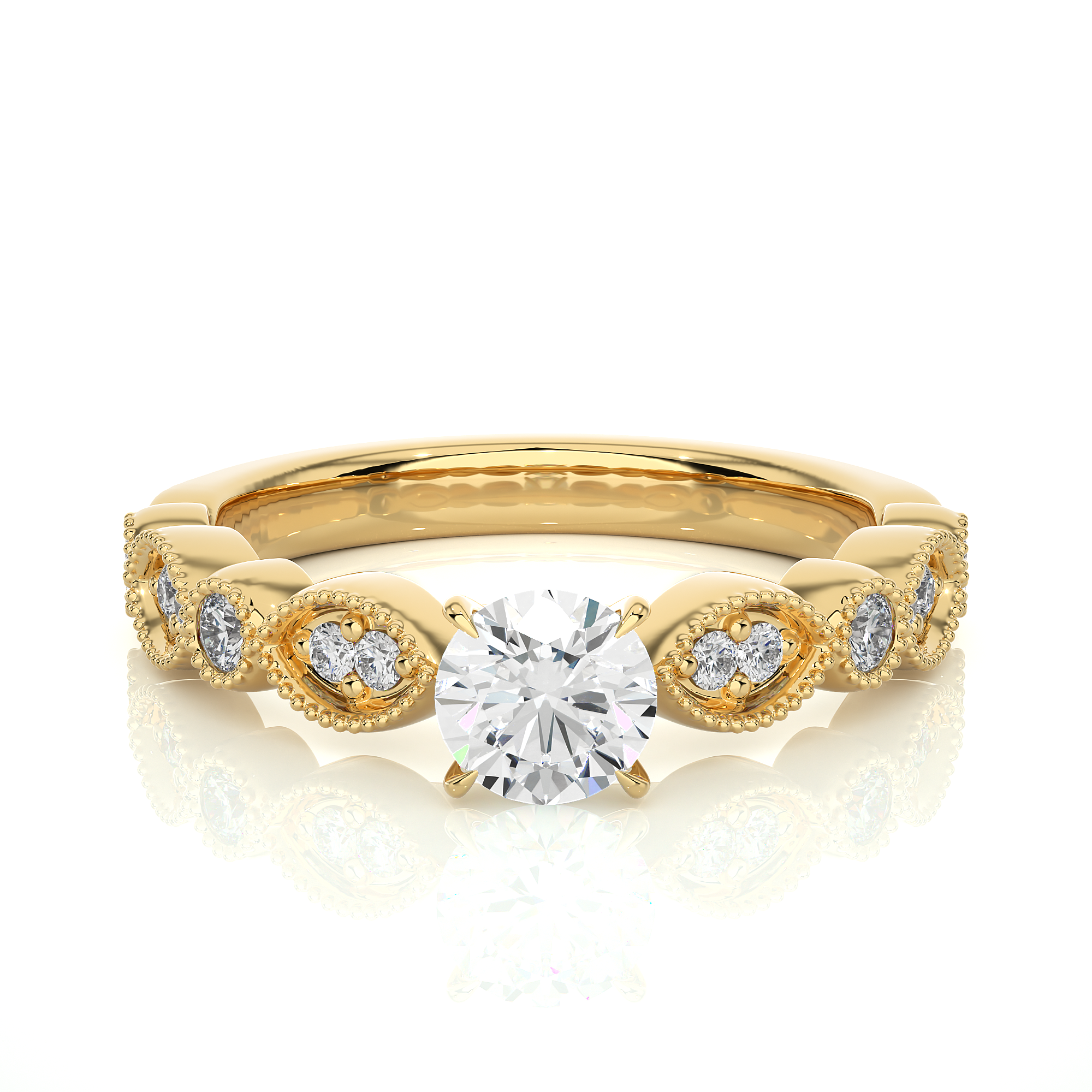 0.67 Carat IJ Color VS1 Clarity Diamond Studded Natural Diamond Ring.